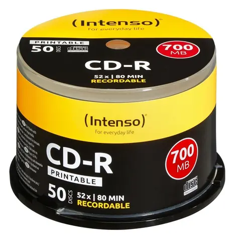 Intenso CD-R 700MB 52x / CD-R disk / Cake box 50 ks / Printable