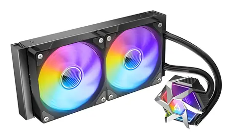 AZZA HEX 240 ARGB černá / Vodní chlazení CPU / 2x 120 mm / 3600-4400 RPM pumpa / AM4, AM5, LGA1700