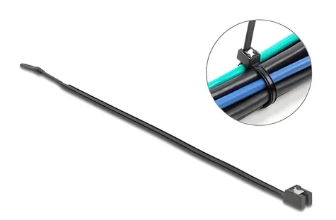 Delock 200 x 4,8 mm černé / Stahovací pásky se samořezem / 50 ks / -40 až 85 °C