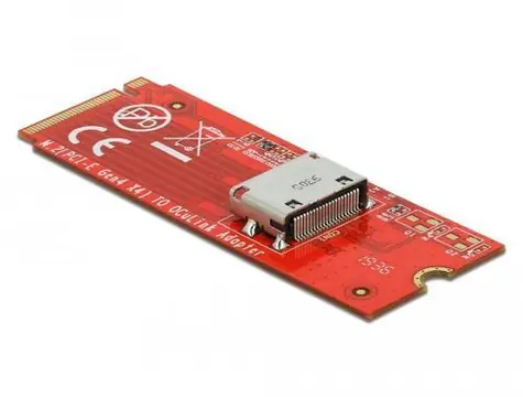 DeLock převodník M.2 Key M - OCuLink SFF-8612 / Převodník / PCIe 4.0 / NVMe / 64 Gbit/s