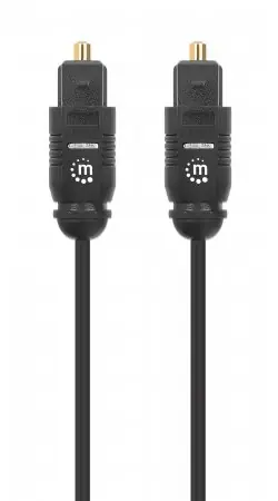 Manhattan Toslink černá / Optický audio kabel / M/M / 3 m / pozlacené konektory