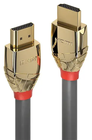 Lindy Gold Line šedá / HDMI kabel / 3 m / High Speed / 4K 60Hz / pozlacené konektory