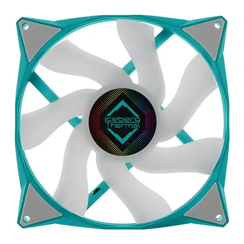 Iceberg Thermal IceGALE ARGB tyrkysová / Ventilátor / 140 mm / Kuličkové ložisko / 1600 RPM / 96 CFM / 4-Pin PWM
