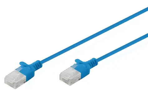 Digitus CAT 6 U-UTP Slim modrá / Patch kabel / RJ-45 / 1,5 m / 250 MHz