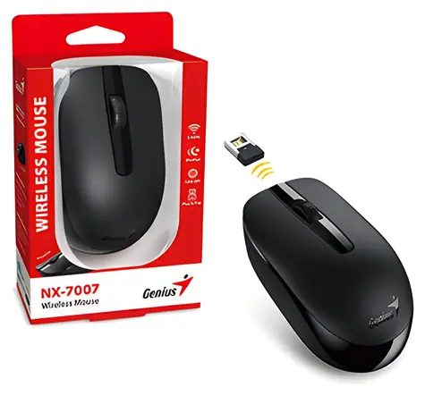 Genius NX-7007 černá / Bezdrátová myš / 1200 dpi / Blue-Eye senzor / 2,4 GHz