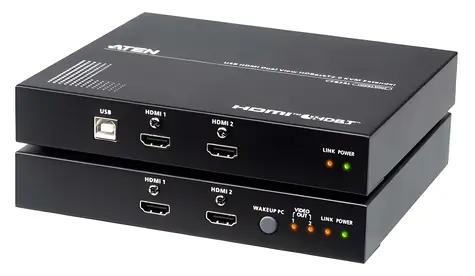 ATEN HDMI Dual View Extender / KVM extender / USB / HDBaseT 2.0 / 2x LAN