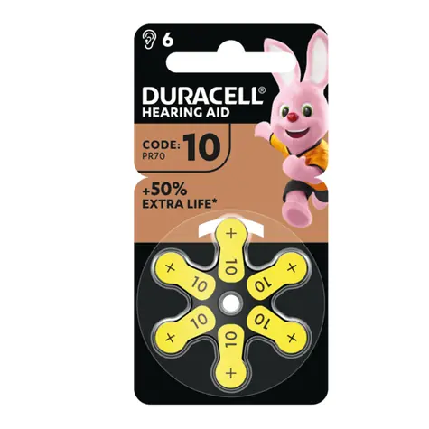 Duracell EasyTab 10 (PR70) / Baterie do naslouchadla / 6 ks