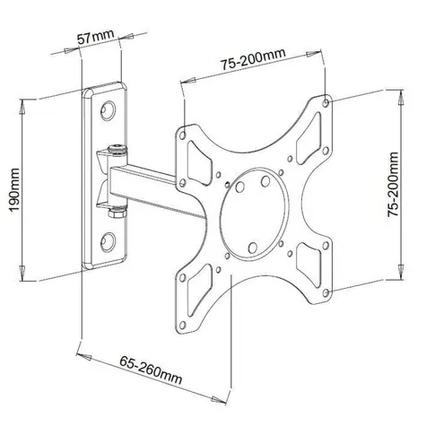 Techly 301443 černá / Nástěnný držák pro TV / VESA 200x200 / 19-37