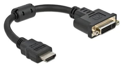 Delock HDMI - DVI 24+5 černá / Adaptér / 4K 30 Hz / 0,2 m