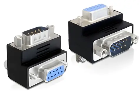 Delock D-Sub 9 pin (M) - D-Sub 9 pin (F) 270° černá / Adaptér / Sériový port RS-232