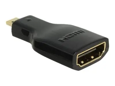 DeLock HDMI A - Micro-D černá / Adaptér / Micro-HDMI (M) - HDMI (F) / 4K / pozlacené kontakty