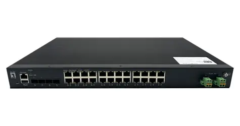 LevelOne IXP-2871 / Průmyslový řízený switch / 24x GbE PoE+ / 4x SFP+ / 370W PoE / L2+