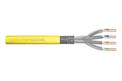 Digitus Cat.7A / Instalační kabel / S/FTP / 500 m / AWG 22/1 / žlutý
