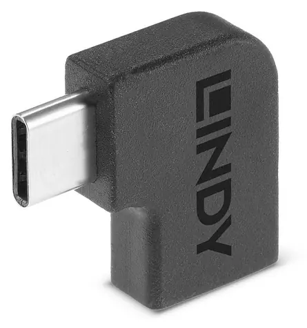 Lindy USB-C 90° černá / Adaptér / USB-C - USB-C / USB 3.2 Gen 2x2 / 20 Gbit/s