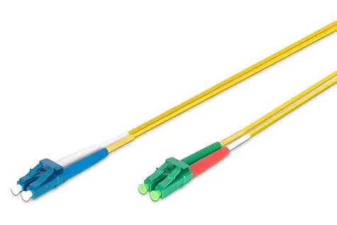 Digitus LC/LC APC žlutá / Optický patch kabel / Singlemode OS2 / Duplex / 2 m / LSZH