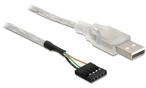 Delock 5-pin - USB-A / Kabel / interní / 0,7 m / stříbrná