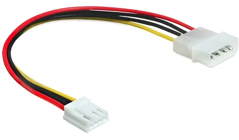 Delock / Napájecí kabel / Molex 4pin samec > Floppy 4pin samice / 0,22 m