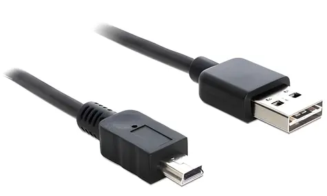 Delock Easy USB A - Mini-B černá / USB kabel / 3m / USB 2.0 / pozlacené konektory
