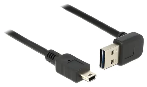Delock EASY-USB černý / Kabel / USB 2.0 A - Mini-USB B / 1 m / pozlacené kontakty