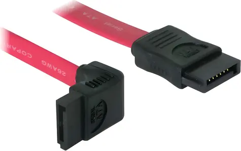 DeLock SATA kabel červený 30 cm / Datový kabel SATA / SATA (M) - SATA (M) / vyvedení nahoru