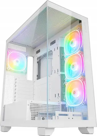 Rampage Hydra V1 bílá / Skříň / E-ATX / 1x USB-C, 1x USB-A + hub / 4x ARGB fan / bez zdroje