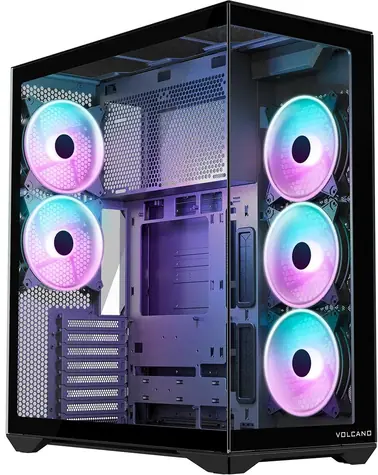MODECOM Volcano Space XL 5F ARGB černá / Skříň / Full tower / E-ATX / USB-C 3.2 / 5x ARGB / bez zdroje