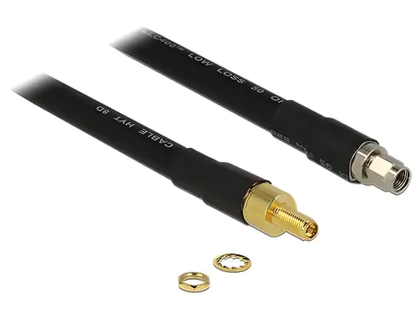 Delock Anténní kabel RP-SMA (M) - RP-SMA (F) 0,4 m / Anténní kabel / Low Loss CFD400 / Prodlužovací