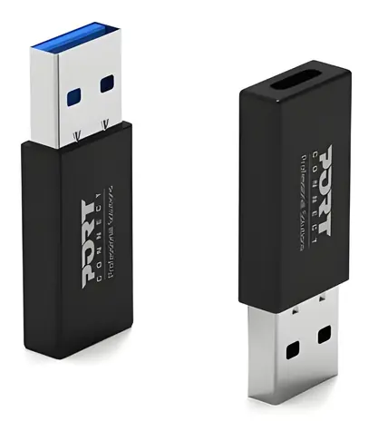Port 900154 černá / Adaptér / USB-A (M) na USB-C (F) / 2 ks