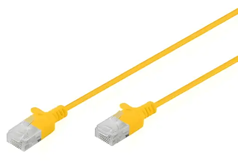 Digitus CAT 6 U-UTP Slim žlutá / Patch kabel / AWG 32 / 250 MHz / PoE / 2m