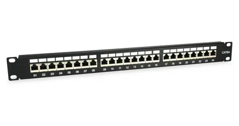 Equip 1U černá / Patch panel / 24 portů / Cat6a FTP / 500 MHz / 19