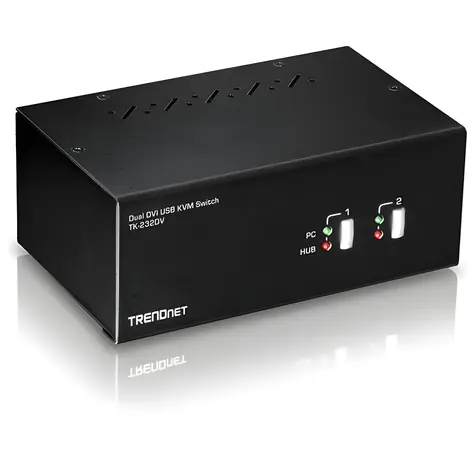 TRENDnet TK-232DV / KVM switch / 2-Port / DVI-I / USB Hub / Audio