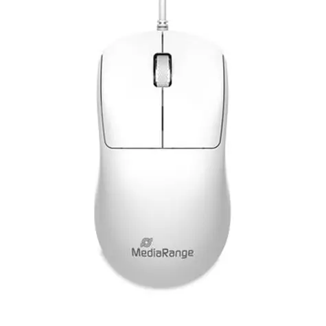 MediaRange MROS255 bílá / Optická myš / 1000 DPI / USB / 3 tlačítka / 1,5 m