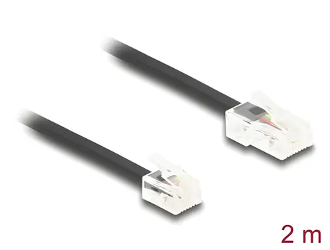 Delock černá / Telefonní kabel / RJ45 - RJ11 / 2 m