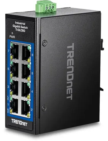 TRENDnet TI-GLC80 / Switch / 8-port / 10/100/1000 Mbps / DIN lišta / Unmanaged / IP30