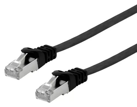 Equip černá / Patch kabel / Cat6a U/FTP / plochý / 10 m / LSZH
