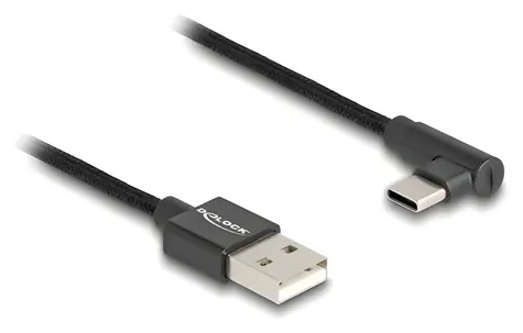 Delock černá / Kabel USB 2.0 Typ-A (M) - USB-C (M) / 480 Mbit/s / 0,5 m