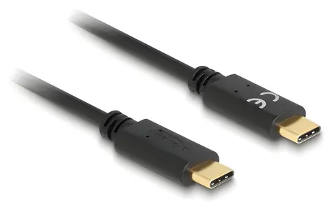 DeLock USB-C na USB-C černá / Kabel / 15 cm / PD 5 A / E-Marker