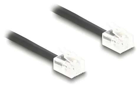 DeLock / Spirálový telefonní kabel / RJ11 - RJ11 / 2 m / černý