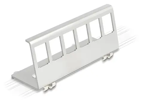 Delock 90656 / Montážní panel Keystone / 6 portů / Pro DIN lištu / Nerezová ocel