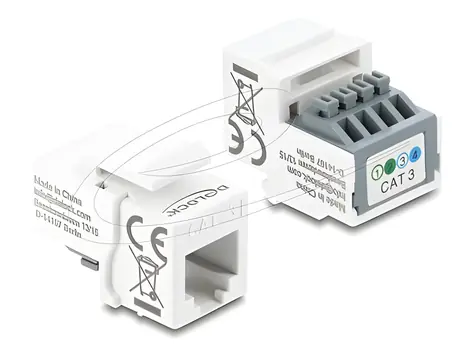 Delock / Keystone adaptér / RJ-11 > Terminal Block 4 Pin / bílý