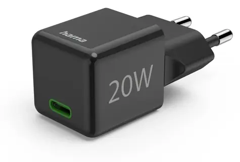 Hama Supermini černá / Nabíječka / 20 W / USB-C / QC / PD