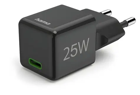 Hama supermini USB-C nabíječka černá / 25 W / PD / QC 3.0