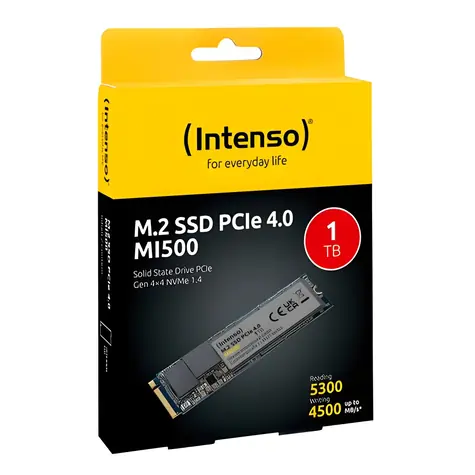 Intenso MI500 1TB / M.2 SSD 2280 / PCIe 4.0 x4 / NVMe / R:5300MBs / W:4500MBs