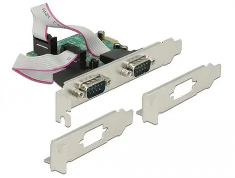 Delock / Rozšiřující karta PCIe 2x sériový RS-232 / High Speed 921K / nízký profil