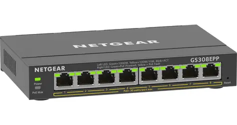 Netgear GS308EPP-100PES černá / Switch / 8x Gigabit PoE+ / 123 W / řízený