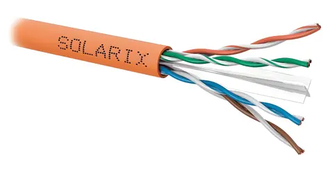 Solarix instalační kabel CAT6 500m oranžová / vnitřní instalace / UTP / drát / LSOHFR / B2ca / cívka