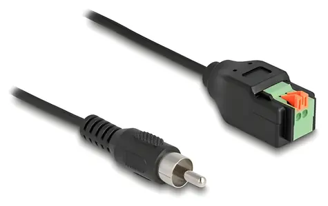 DeLock Cinch (M) - Terminal Block 2pin černá/zelená / Adaptér / 15 cm / Plug & Play