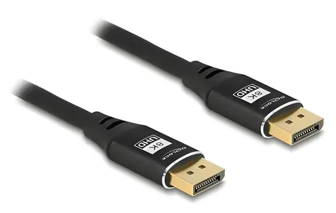 Delock DisplayPort kabel černý / Video kabel DisplayPort / 3m / 8K 60Hz / HBR3 / zlacené konektory