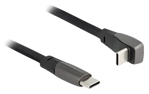 Delock USB-C (M) - USB-C (M) zahnutý černá / USB kabel / USB 2.0 / 1 m / Power Delivery 60 W