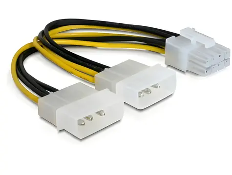 DeLock napájecí kabel 2x Molex 4pin - PCI Express 8pin / Napájecí kabel / 0,3 m